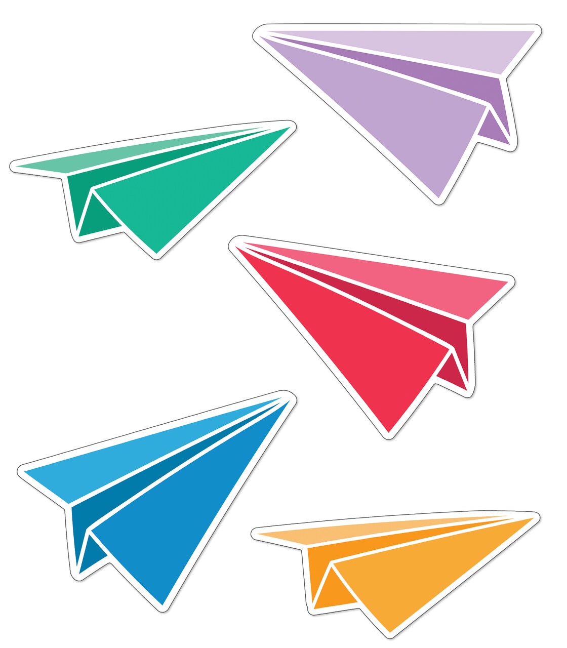 Carson Dellosa Happy Place 36-Piece Paper Airplane Cutouts, Colorful Planes for Bulletin Board, Back to School Decorations, Party, and Classroom Decor